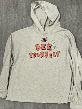 Eyeshadow Girls XL (16) Bee Yourself Graphic Hoodie Oatmeal Pullover Sweatshirt